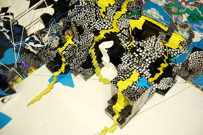 Priscila De Carvalho
Stairways to a Odd Secret, 2008
acrylic,foam, sharpie, shoeboxes, photograph collage, dimensions variable, site-specific installation
