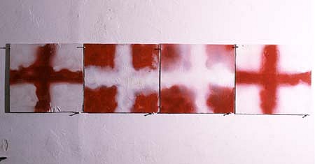 Theresa Byrnes
Sign, 2001
enamel on aluminum, 4 panels, 10 x 10 inches each