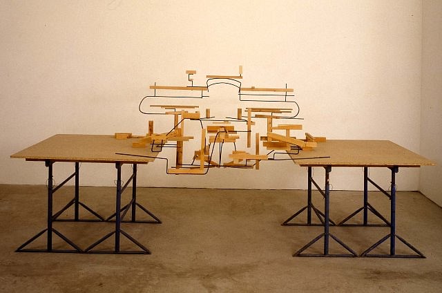 Charles Hewlings
Air and Other Elements, 1997
wood, steel, 169 x 366 x 135 cm