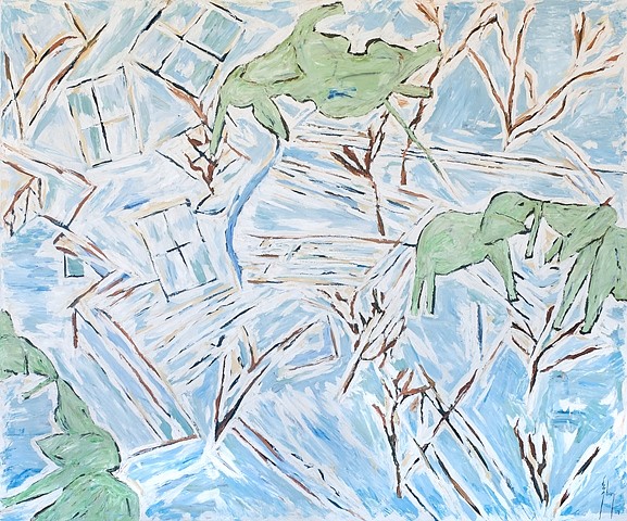 Beatriz Ezban
Green Spaces, 2009
oil and wax on canvas, 60 x 72 in.