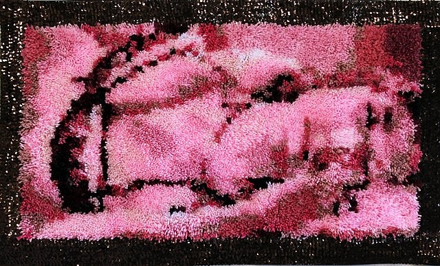 Wanda Ewing
Tickled, 2012
yarn, canvas mesh, sequins, 26 x 46 in.