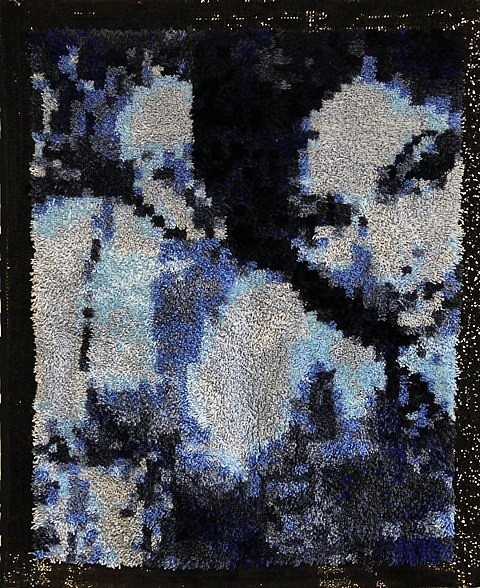 Wanda Ewing
Blue, 2012
yarn, canvas mesh, sequins, 55 x 46 in.