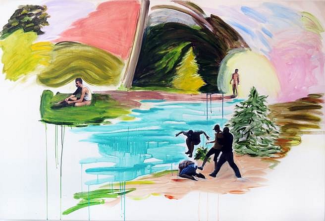 Carl Ferrero
The Creek, 2014
Oil, wax and collage on canvas, 42 x 62 in.