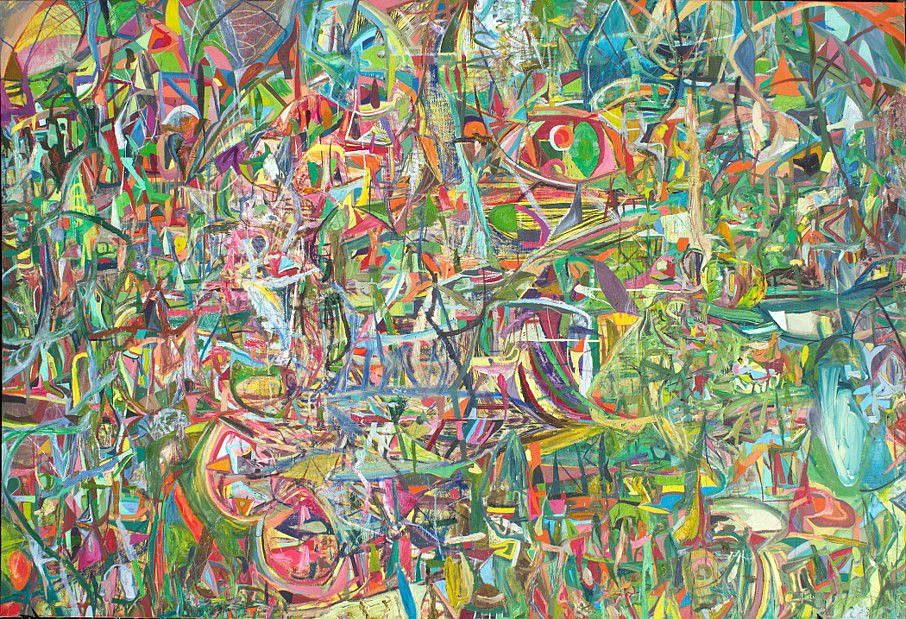 Claudio Herrera
Green is the color, 2020
oil, acrylic, gouache, and crayon on canvas, 51 x 74 in.