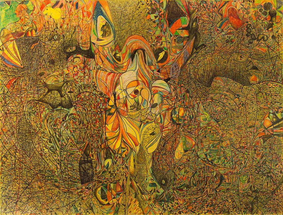 Claudio Herrera
El Leviatán de los animales tristes, 2018
ink, pencil, crayon and pastel on paper, 36 x 51 in.