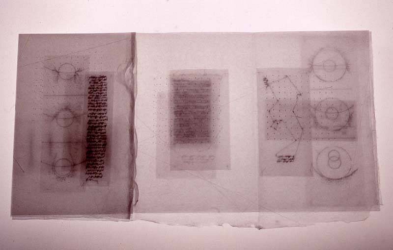 Lena Welker
Chart Folio, 2004-2007
gampi, shikibu, silk paper, wax, ink, partially unfolded