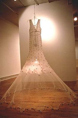 Juana Valdes
Otra Vec Al Mar, 1994
dress, fishing net, light, lead weights, audio, 144 x 72 x 72 inches