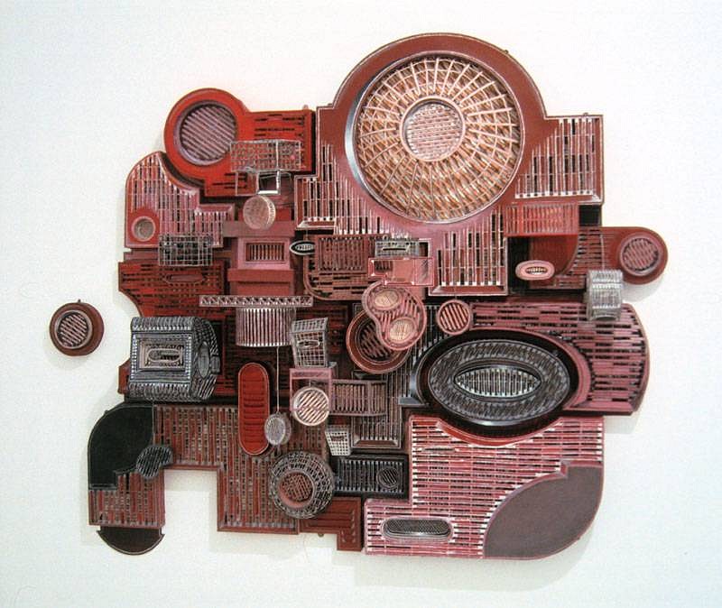 Jane South
Untitled (Red Square), 2006
hand-cut and folded paper, ink, acrylic, balsa, 63 x 73 x 12 inches