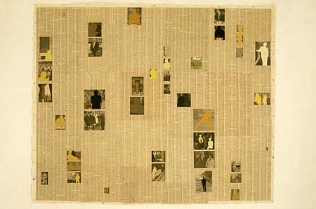 Beth Reisman
Wall Street, 1998
pigment, wax, newspaper on canvas, 58 x 70 inches