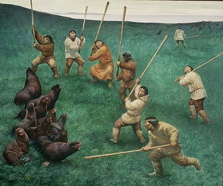 Azat Minnekaev
Fur-Seal Hunt, 1994
acrylic on canvas, 100 x 80 cm