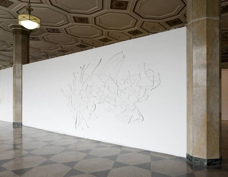 Chris Nau
Inhabit XX, 2010
graphite and cuts on drywall, 144 x 360 inches