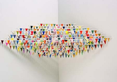 Matthew Northridge
Flags of the New World, 2004
tape, paper, 12 x 40 x 20 inches