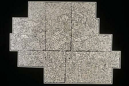 Tim Main
Usually Just Brown or Green, 1988
tile on wood, 43 x 58 inches