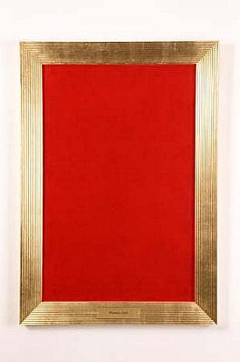 Milovan Markovic
Portrait of Phoolan Oevi, 1996
lipstick on silk velvet with frame and brass plate, 122 x 86 cm