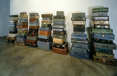 Zoe Leonard
Amelia Earhart, 2000
77 suitcases, dimensions variable
Photo: Tom Powel