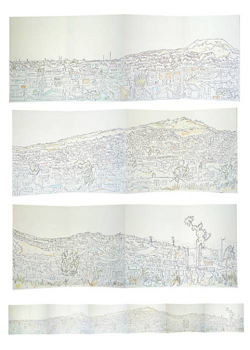 Mauricio Limon
Los Reyes (Mexico City Border), 2009
ink and watercolor on paper, 18 x 144 cm