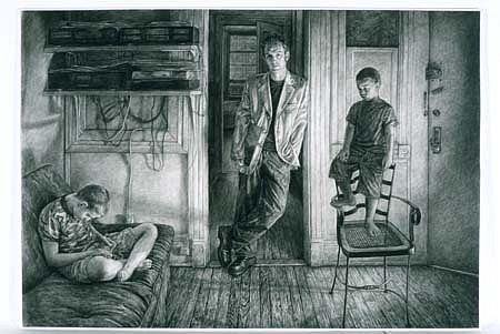 Edgar Jerins
Kosmo Jack and Charley: Sonic Adventure, 2002
charcoal on paper, 60 x 86 inches