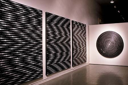 Katherine Josten
Frequencies, Source Recordings
oil on canvas, Frequencies - 85 x 70 inches Source Recordings - 60 inches in diameter