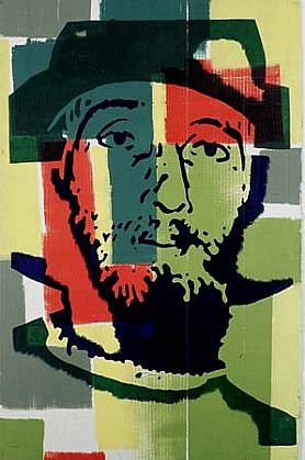 Kestutis Grigaliunas
Portrait (G.S), 1999
cotton, oil colors, 100 x 70 cm
