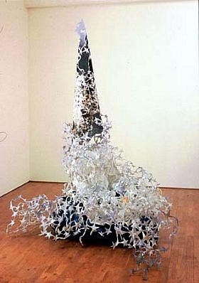 Katie Grinnan
Wizard, 2004
friendly plastic, spray paint, laminated inkjet print, beanbag, 211 x 160 x 31 cm