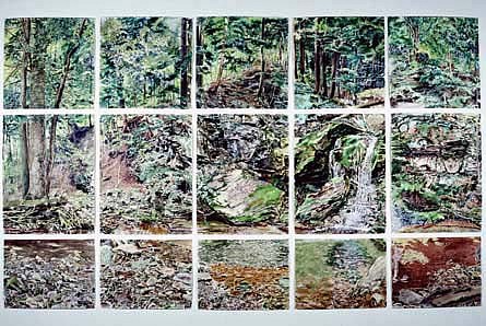 Fred Gutzeit
15 Paintings of Parker's Falls, Catskills, 1990
watercolor on paper, 55 x 85 inches