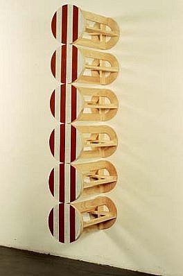Gerald Giamportone
Untitled (Stacked Column #8), 1990
acrylic, oil, wax, wood
side view