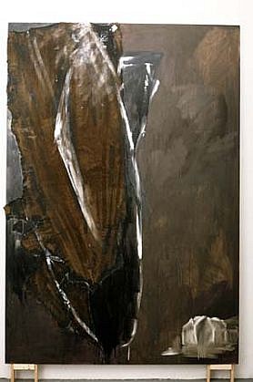Faye Fayerman
Nobile's Italia, 1990
oil, pigment, leather, enamel on canvas, 96 x 72 inches