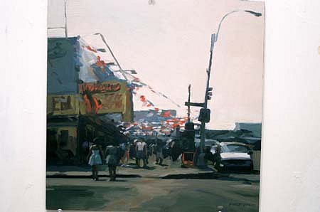 Lisbeth Firmin
Nathan's, Coney Island, 1997
oil on panel, 15 x 15 inches