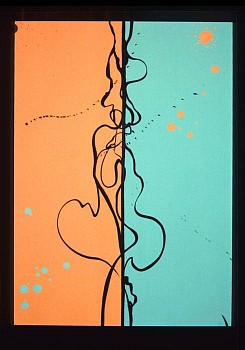 John Franklin -&nbsp;Not Titled (orange and green with ink)