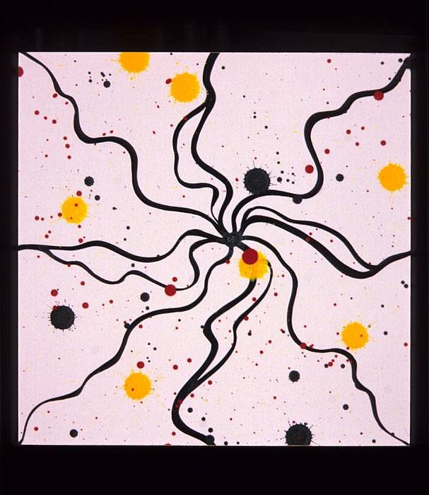 John Franklin
Cosmic Flower, 2008
India ink, vinyl acrylic paint on Arches watercolor paper, 8 x 8 inches