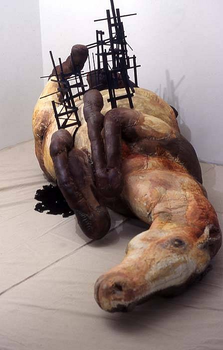 Rachel Frank
Scaffold, 2005
cloth and mixed materials, 55 x 43 x 113 inches