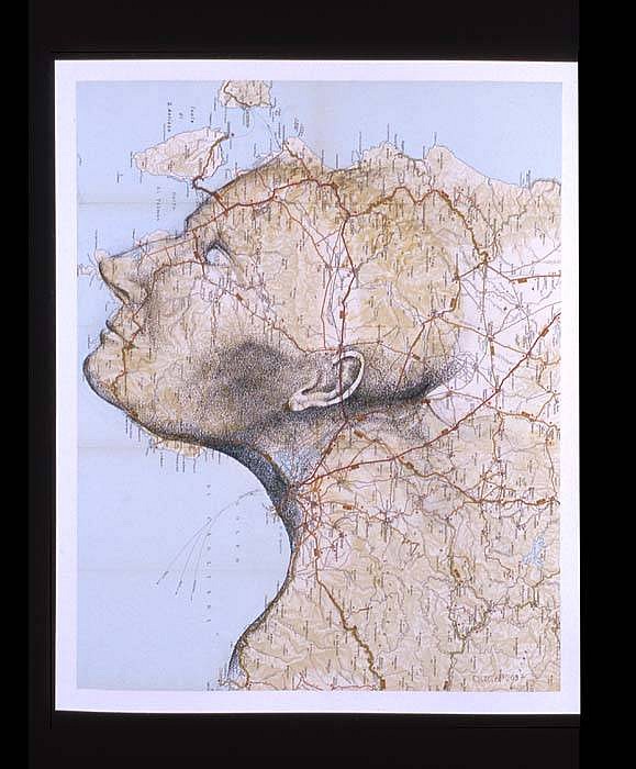 Ulrich Elsener
Cagliari, 2007
ink on map, 23 x 18 inches