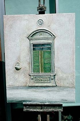 Christopher Darton Watkins
Window in Florence, 1990
oil, wax, mixed media, 32 x 39 inches