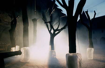 Tomasz Domański
Forest Movements According to Macbeth, 1997
ice, nine trees, smoke, sound