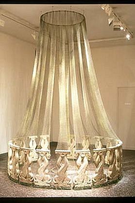 Maria Dompè
Mediterranea, 1992
marble, fishing net, bamboo, 355 x 255 cm