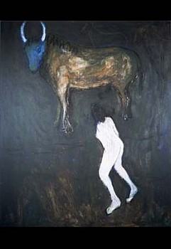 Sherman Drexler - Woman and Blue Head Bull