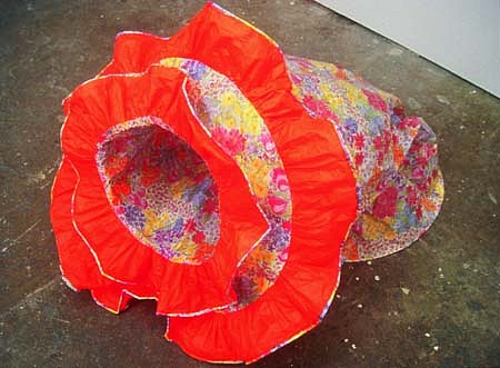 Beatrice Drysdale
Orange Flop, 2003
tissue paper, glue, piping, 45 x 24 x 24 inches