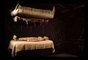 Anindita Dutta, Silent Dialogue
2006, burlap, airbed, cotton, chalk