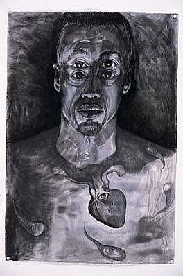 Antonio Coro
You Didn't Beat Me, 2004
charcoal on paper, 44 x 30 inches