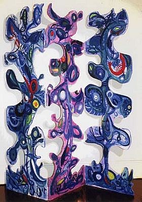 Sonia Baez Hernandez
Blue Triptych, 2004 - 2005
oil on wood, 42 x 60 inches