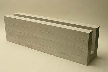 Jim Barden
Maquette for an untitled viewing corridor to be sited on its longitudinal axis between two trees, one deciduous and one evergreen., 1989
concrete, 9 x 31 x 6 3/4 inches