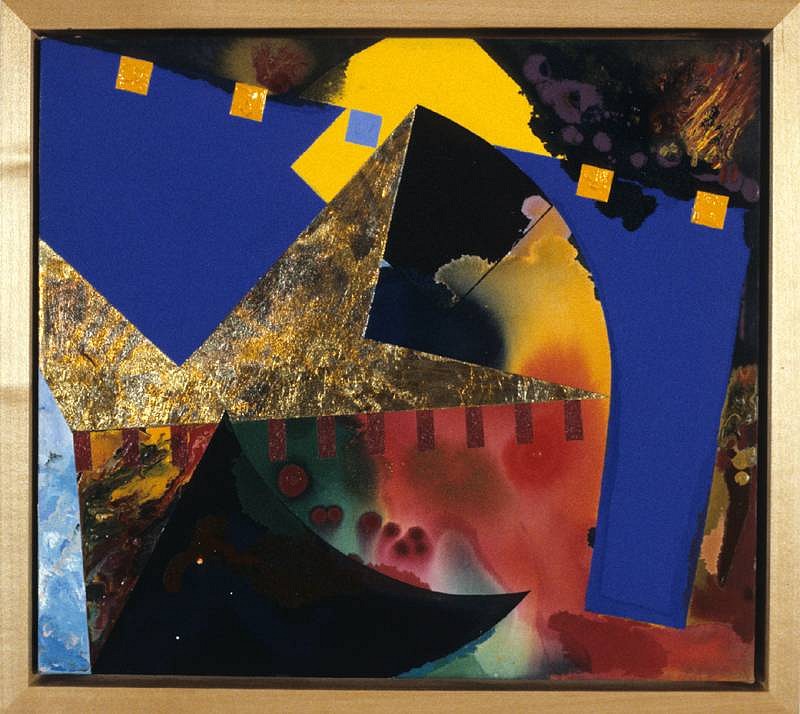Jackie Battenfield
What Goes On, 1989
acrylic and metal foil on canvas, 15 x 17 inches