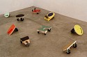 John Beech, Small Rolling Platforms
1998, plywood, casters, rubber, enamel