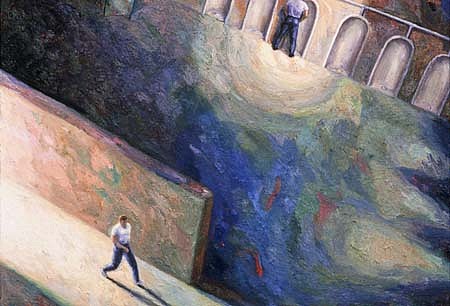 Bruce Ackerson
Men's Room, 1997
oil, 24 x 24 inches