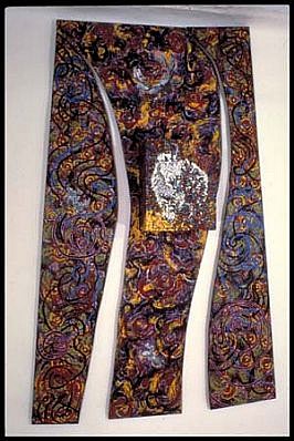 Francisco Alvarado-Juarez
Wild Goat: Trophy #7, 1989
acrylic on plywood, with wood construction, 97 1/4 x 62 x 11 inches