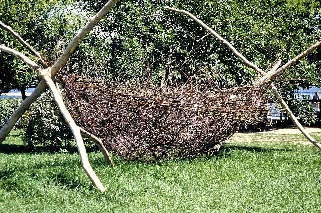 Ursula Clark
Ancient Vessel, 2000
birch, vines, willow, 120 x 108 x 48 in.