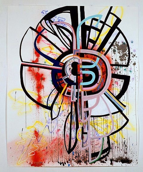 Sarah Cain
Losing the Calm, 2007
latex, acrylic, gouache, ink on paper, 99 x 80 in. (251.5 x 203.2 cm)
