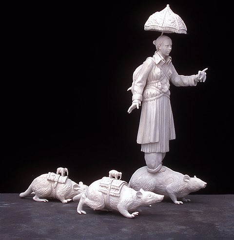 Tricia Cline
The Exile Rides Fancy Rattus, 2006
porcelain, 24 x 15 x 15 in.