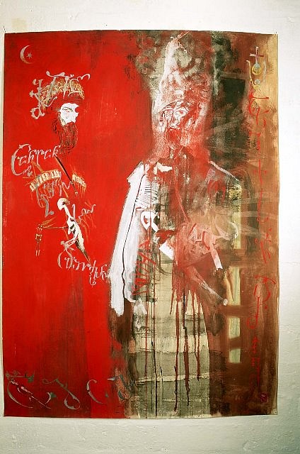 Levan Chogoshvili
Imam Shamil and Prince Alexander, 1994
paper, tempera, 100 x 70 cm