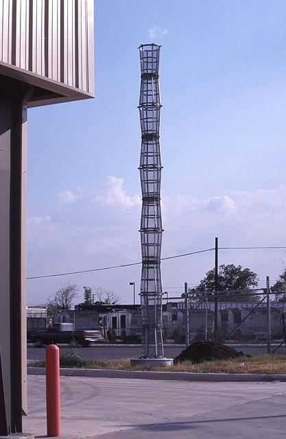 Sandra Fiedorek
Dr. Pangloss, 1998 - 1999
galvanized steel, 276 x 24 inches
Hazardous Household Waste Recycling Center, Austin, TX